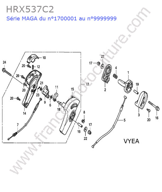 Accelerateur (vyea) HONDA HRX537C2