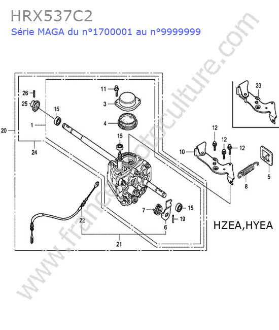 Boite vitesses (hzea-hyea) HONDA HRX537C2