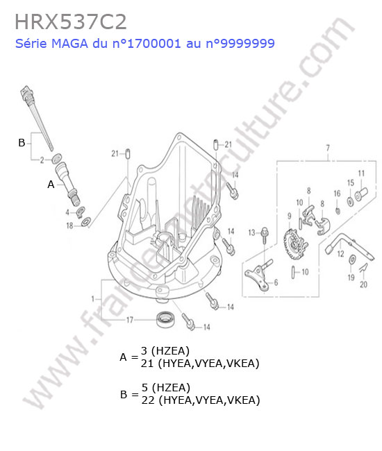 HONDA - HRX537C2 : Carter moteur