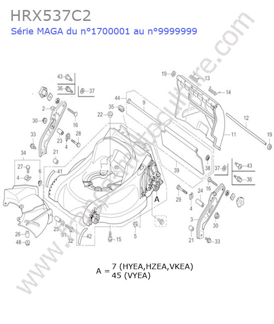 Carter coupe HONDA HRX537C2