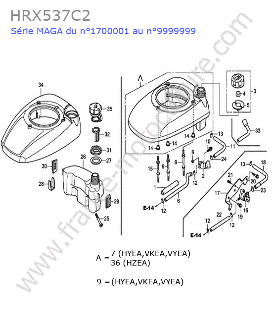 HONDA - HRX537C2 : Reservoir