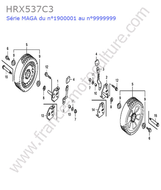 Roue avant HONDA HRX537C3