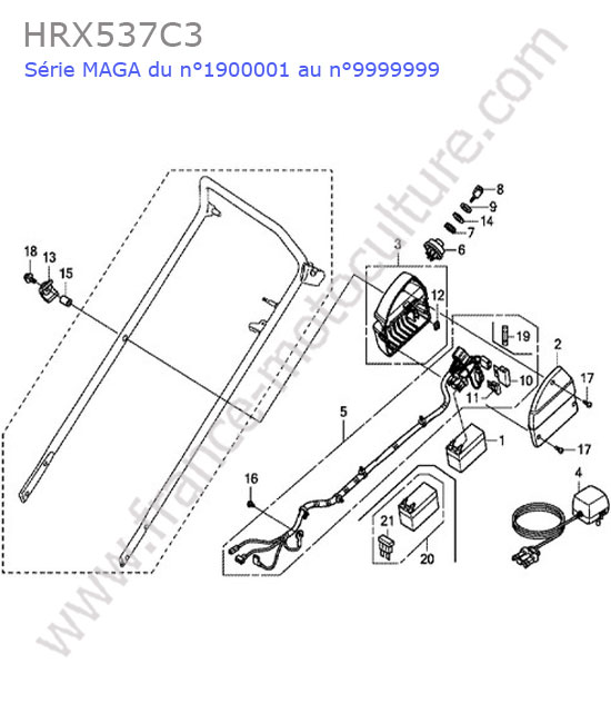 HONDA - HRX537C3 : Batterie / faisceau