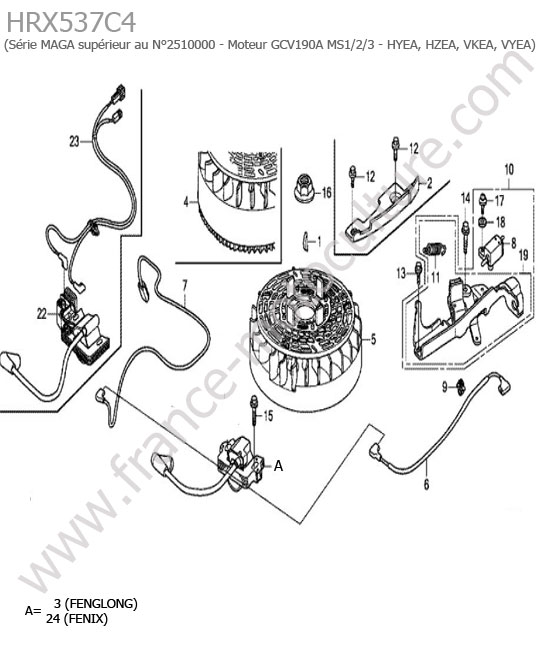 Allumage (alu) HONDA HRX537C4