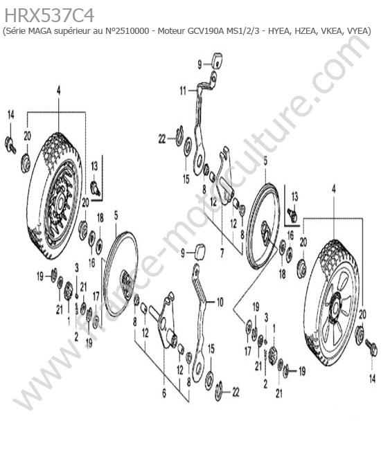 Roues arrieres HONDA HRX537C4