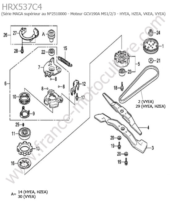 Embrayage / lame HONDA HRX537C4