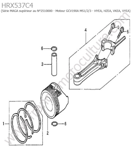 Piston / segments / bielle HONDA HRX537C4