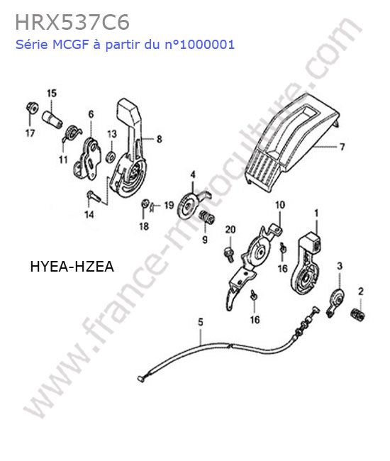 HONDA - HRX537C6 : Manettes (hyea-hzea)