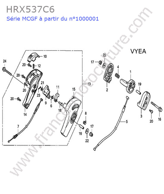 HONDA - HRX537C6 : Manettes (vyea)