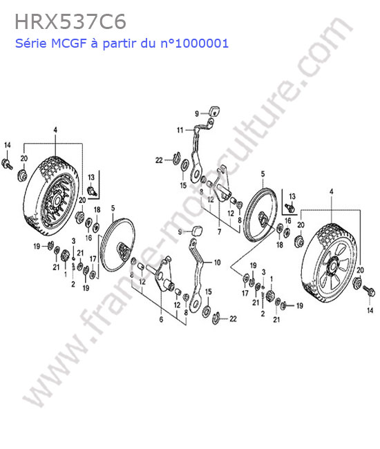 Roue arriere HONDA HRX537C6