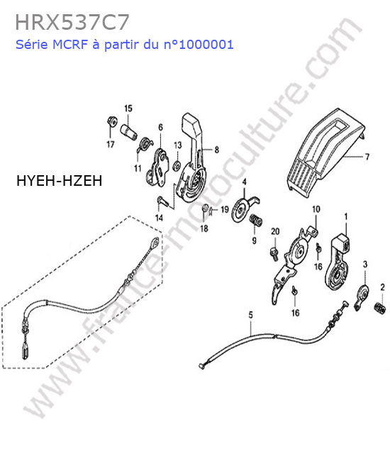 HONDA - HRX537C7 : Commande acceleration (hyeh-hzeh)