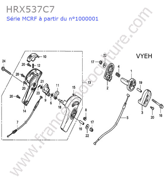 Commande acceleration (vyeh) HONDA HRX537C7