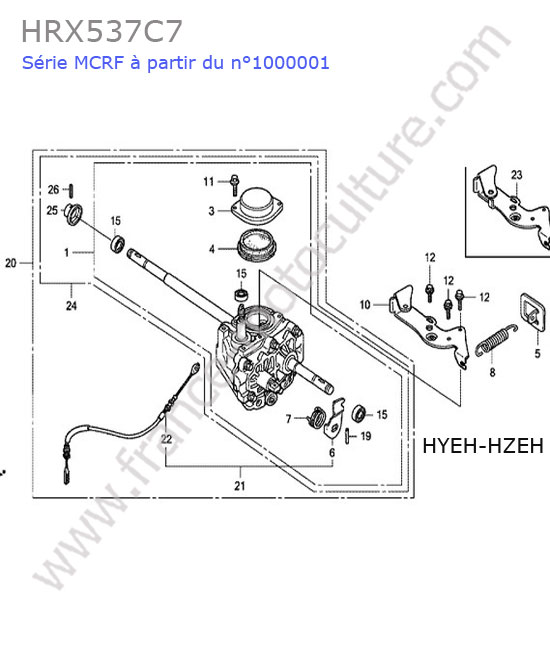 HONDA - HRX537C7 : Boite vitesses (hyeh-hzeh)