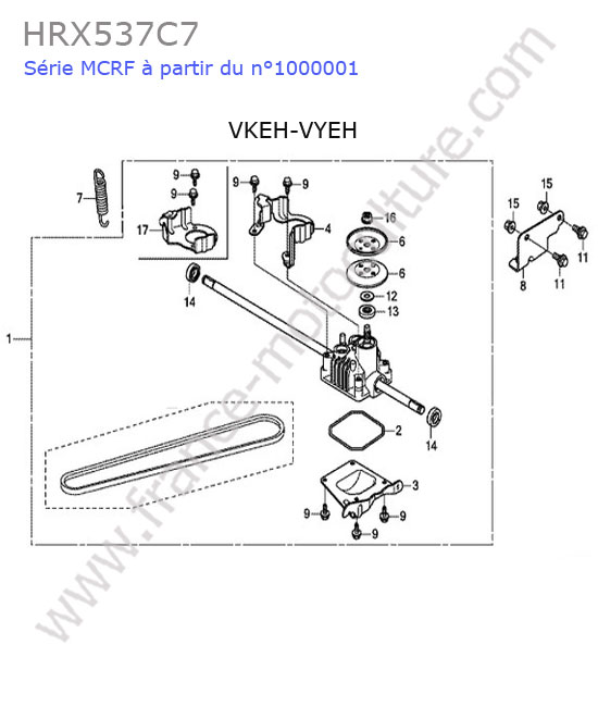 HONDA - HRX537C7 : Boite vitesses (vkeh-vyeh)