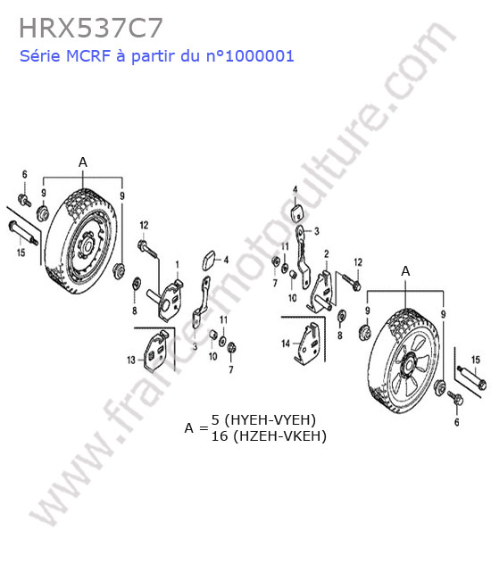 Roue avant HONDA HRX537C7