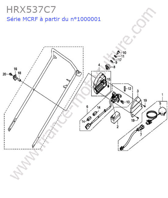 HONDA - HRX537C7 : Batterie/ faisceau