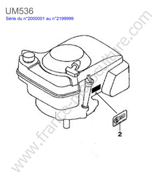 Etiquette moteur HONDA UM536