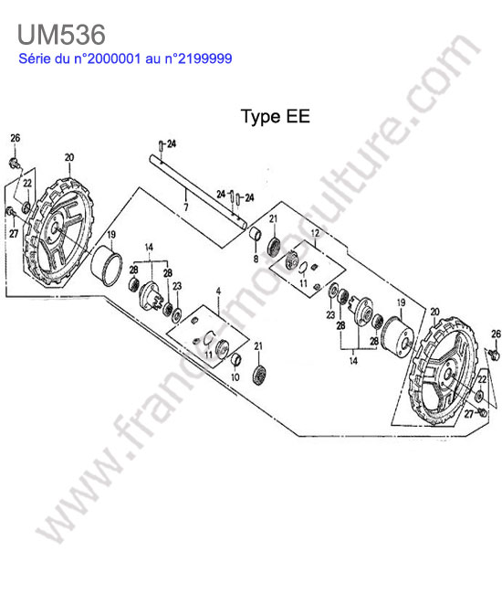 Roue arriere - ee HONDA UM536