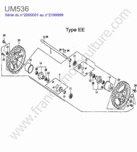 HONDA - UM536 : Roue arriere - ee
