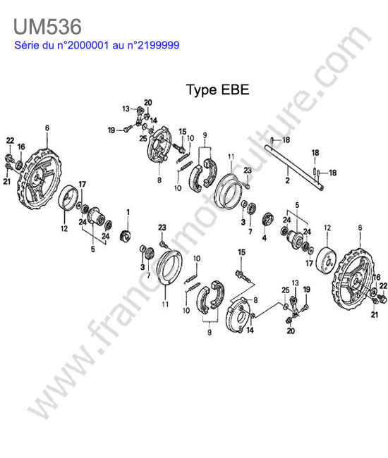 Roue arriere - ebe HONDA UM536