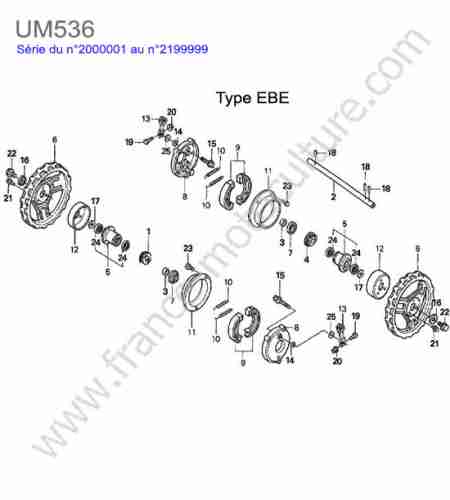 HONDA - UM536 : Roue arriere - ebe
