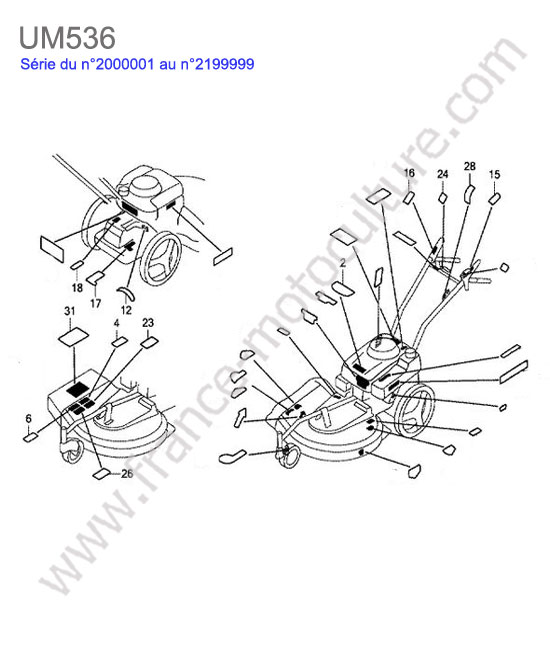 Etiquettes HONDA UM536