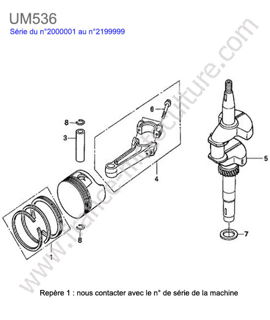 Piston / vilebrequin HONDA UM536
