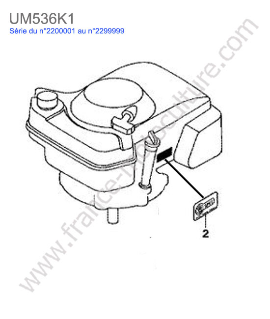 Etiquette moteur HONDA UM536K1
