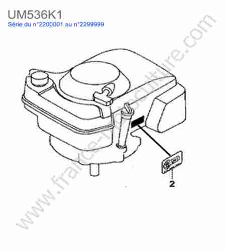 HONDA - UM536K1 : Etiquette moteur