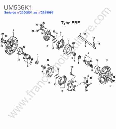 HONDA - UM536K1 : Roue arriere - ebe