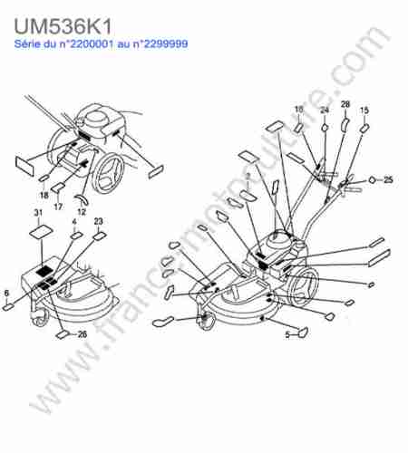 HONDA - UM536K1 : Etiquettes