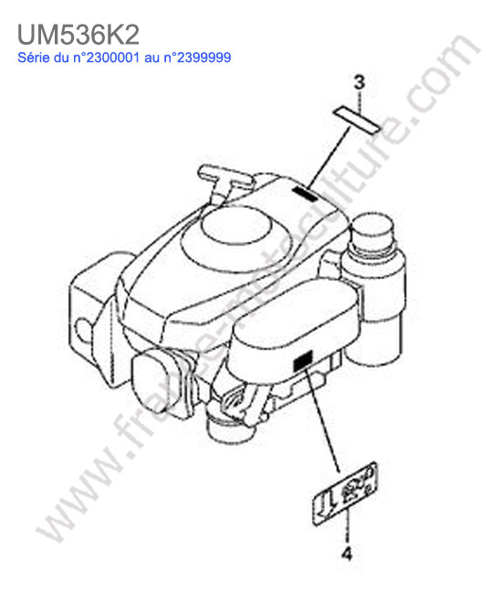 Etiquette moteur HONDA UM536K2