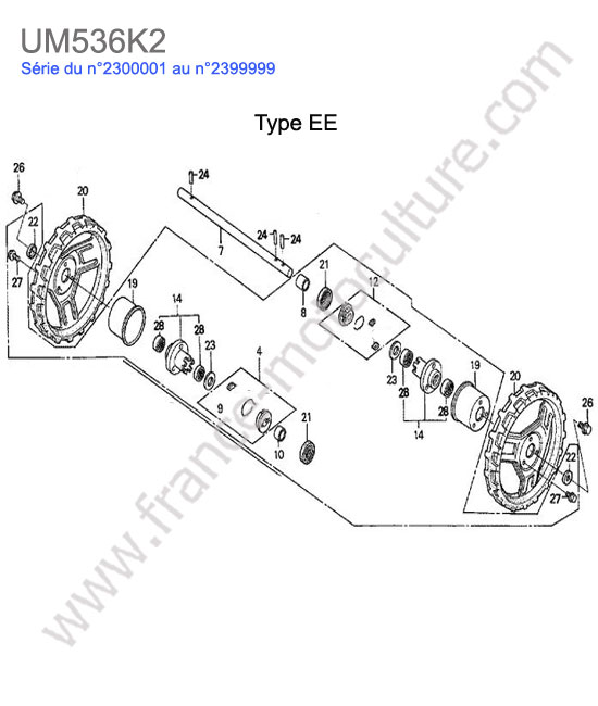 Roue arriere - ee HONDA UM536K2
