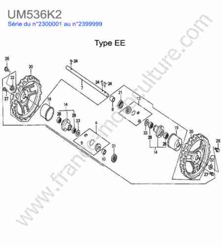 HONDA - UM536K2 : Roue arriere - ee