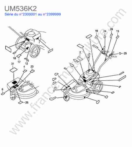 HONDA - UM536K2 : Etiquettes
