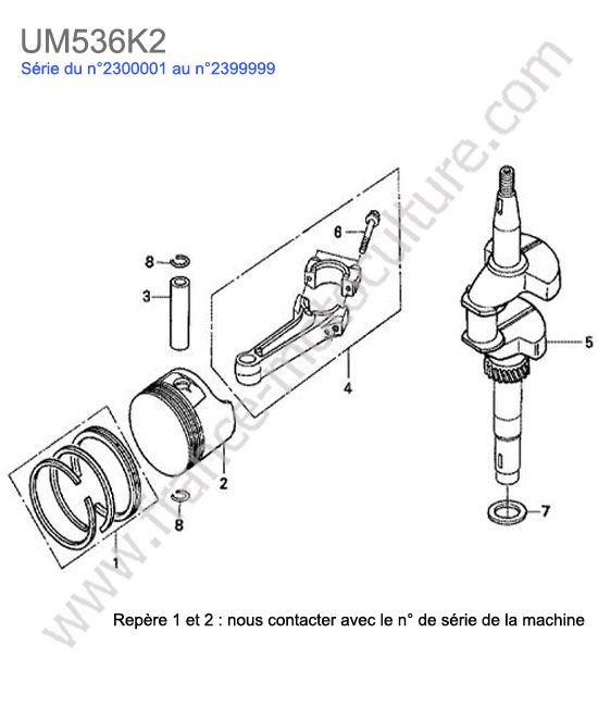 Piston / vilebrequin HONDA UM536K2