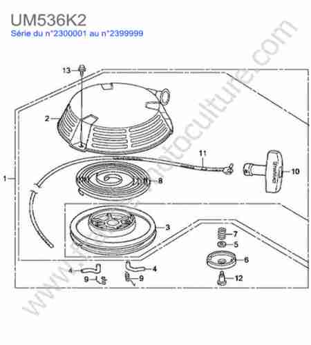 HONDA - UM536K2 : Lanceur - cliquet metal