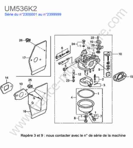 HONDA - UM536K2 : Carburateur