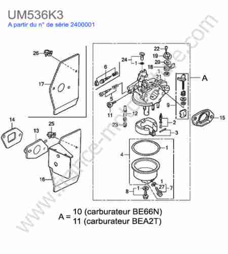 HONDA - UM536K3 : Carburateur