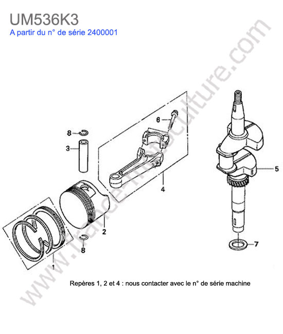 Piston / vilebrequin HONDA UM536K3