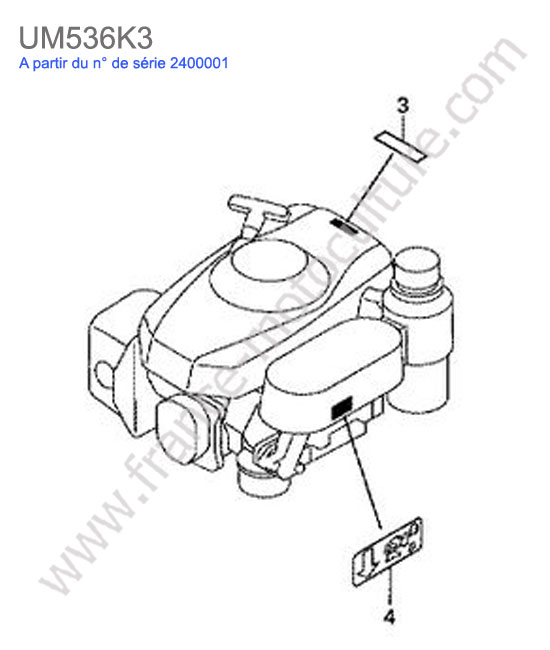 Etiquette moteur HONDA UM536K3