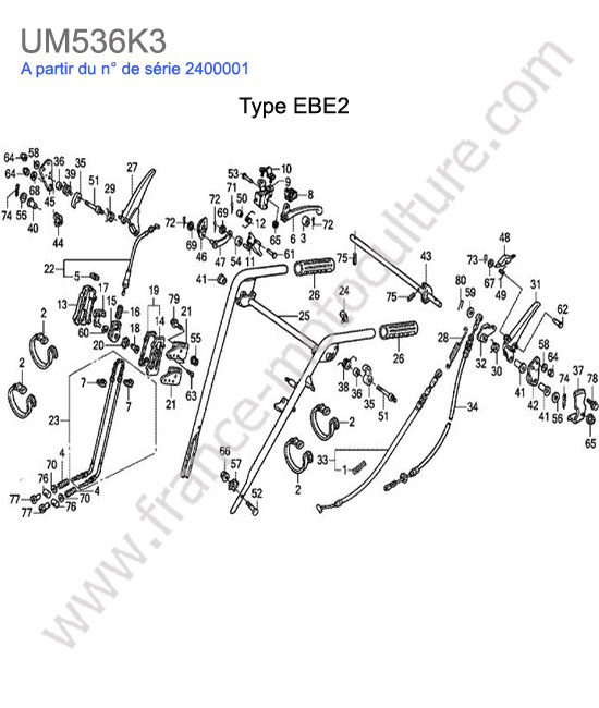 Guidon EBE2 HONDA UM536K3