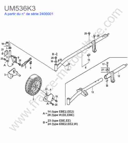 HONDA - UM536K3 : Roue avant