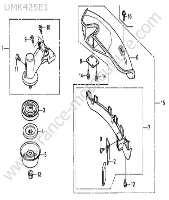 Tete renvoi / protection HONDA UMK425-1