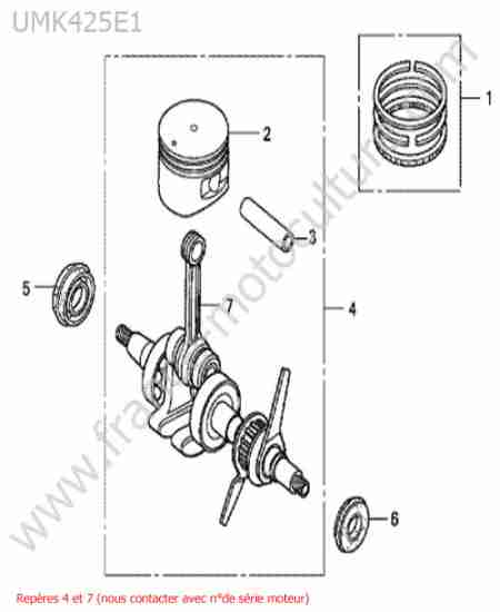 HONDA - UMK425-1 : Vilebrequin / piston