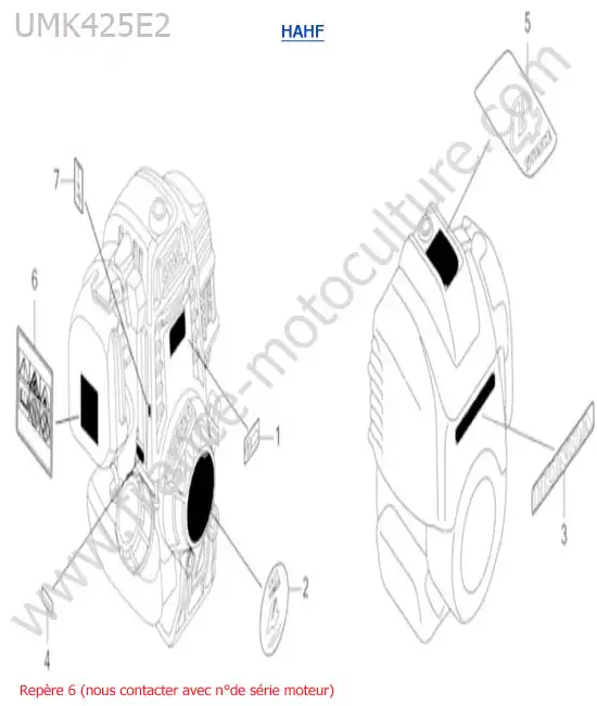 Etiquettes moteur HONDA UMK425-2-1