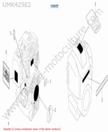 HONDA - UMK425-2-1 : Etiquettes moteur