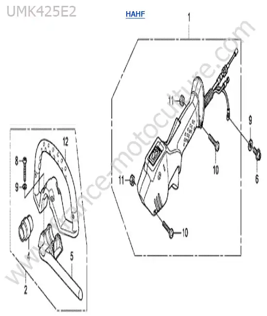 Poignee ronde HONDA UMK425-2-1