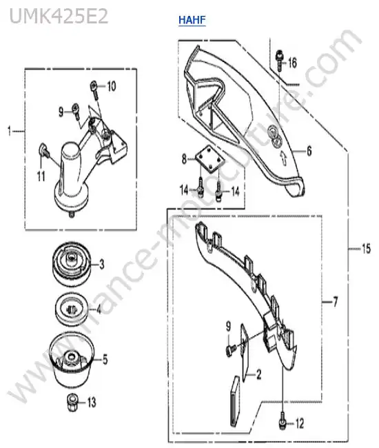 Tete renvoi / protection HONDA UMK425-2-1