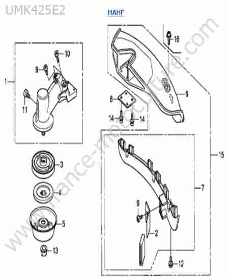 HONDA - UMK425-2-1 : Tete renvoi / protection